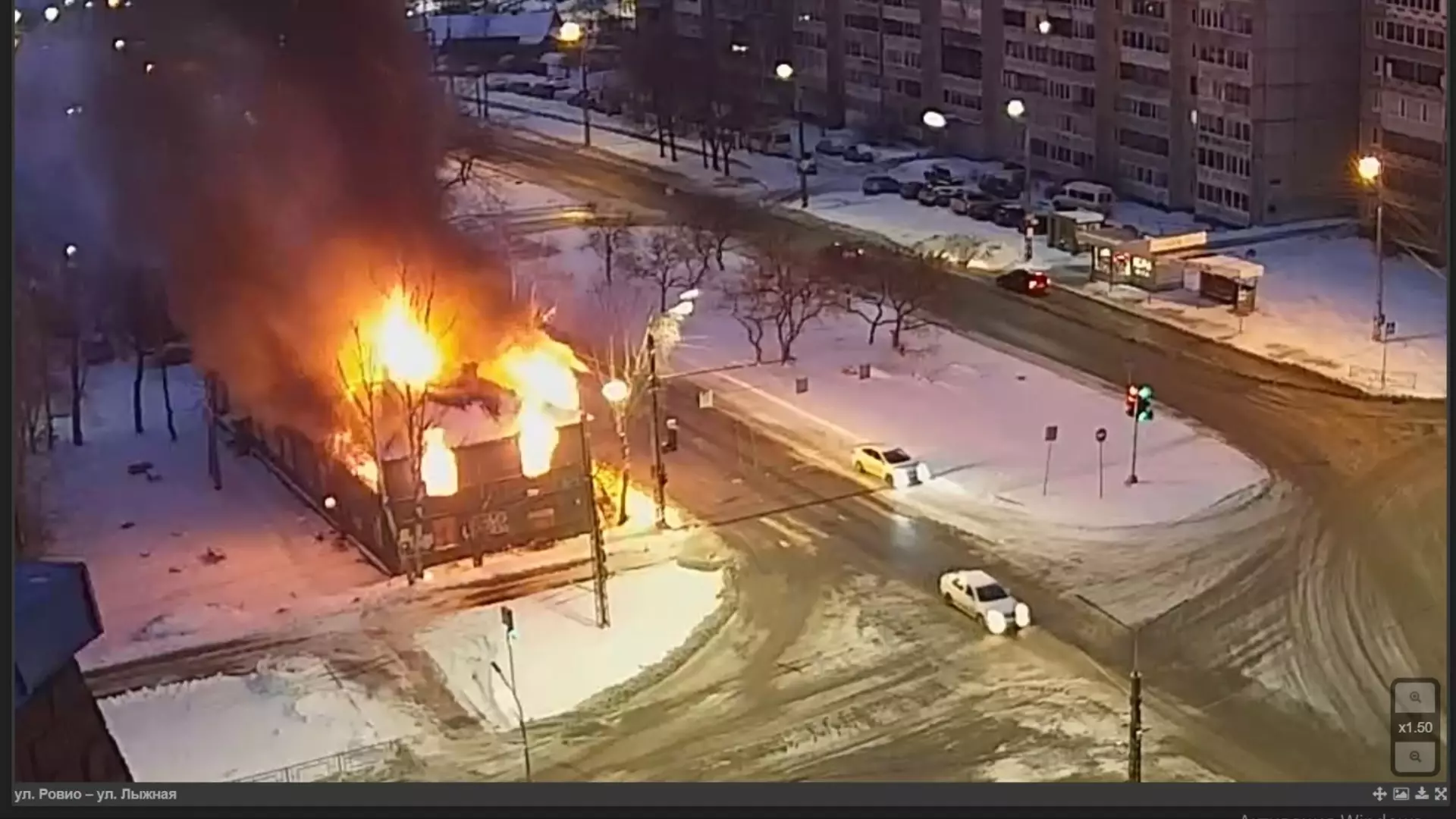 Трое неизвестных вышли из сгоревшего в Петрозаводске дома прямо перед пожаром